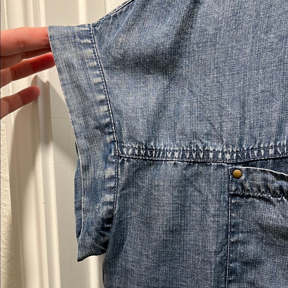 Women's Blue Denim Shirt by Jane and Delancey - Picture 4 of 11